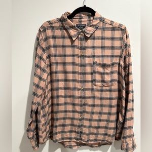 Abercrombie Pink Plaid Oversized Button Up Shirt (XL)